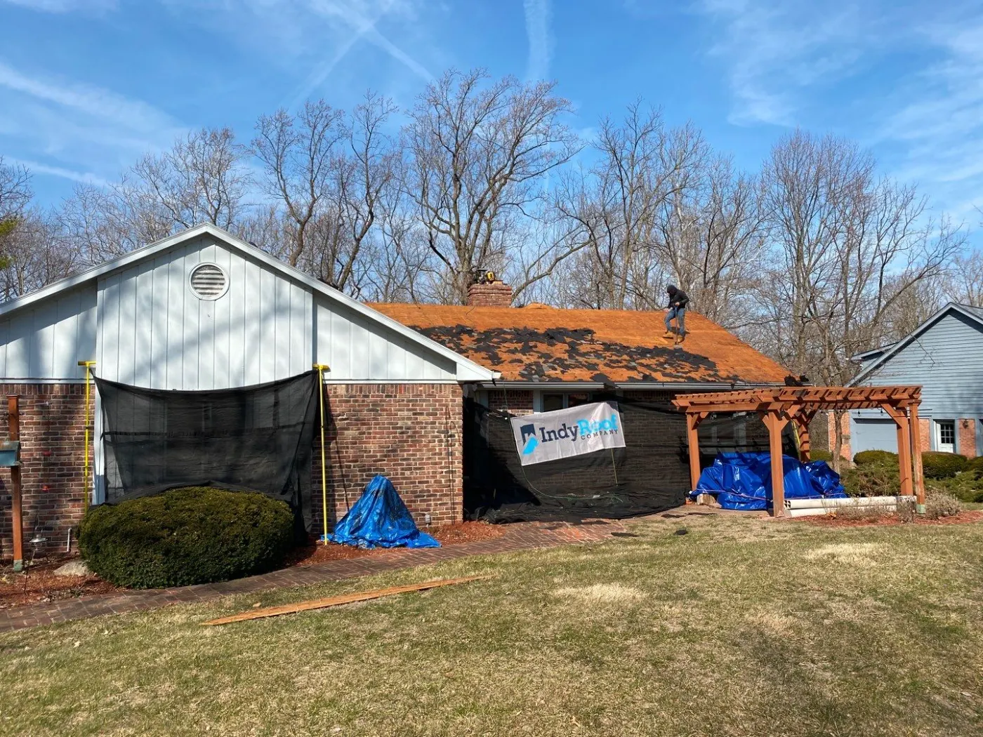 Storm damage documentation on a Cartersburg commercial building